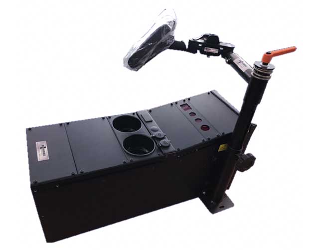 Articulating computer arm installed on havis console - United States, USA