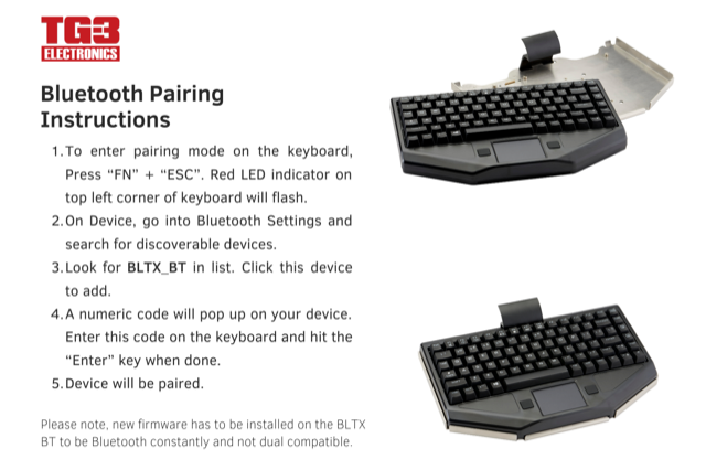 Rugged Wireless Keyboard for safety vehicles computer mounting solutions - United States, USA